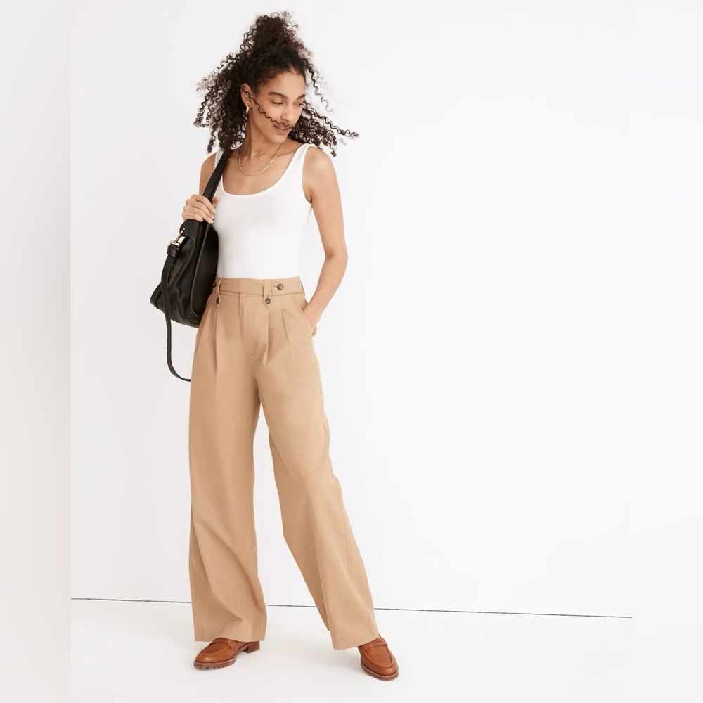 Madewell Wide Leg Pants in Tan